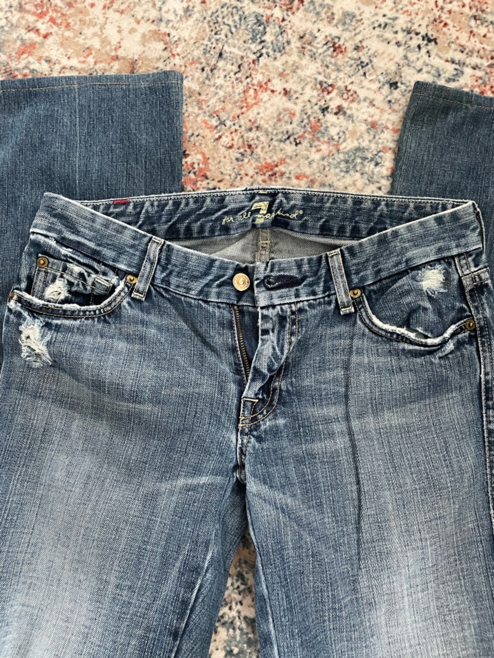 7 For All Mankind Women's Boot Cut Jeans - Light Blue Denim size 28 x 31 - Picture 4 of 8